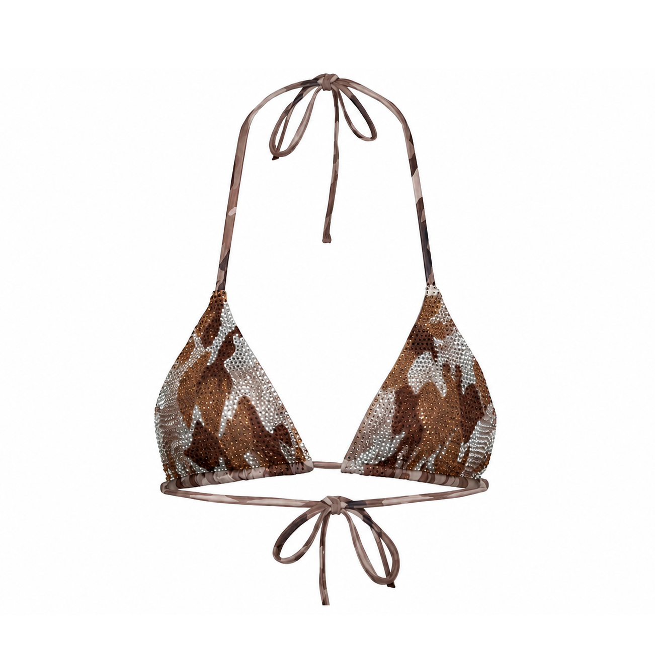 Rhinestone Camouflage Bikini Top