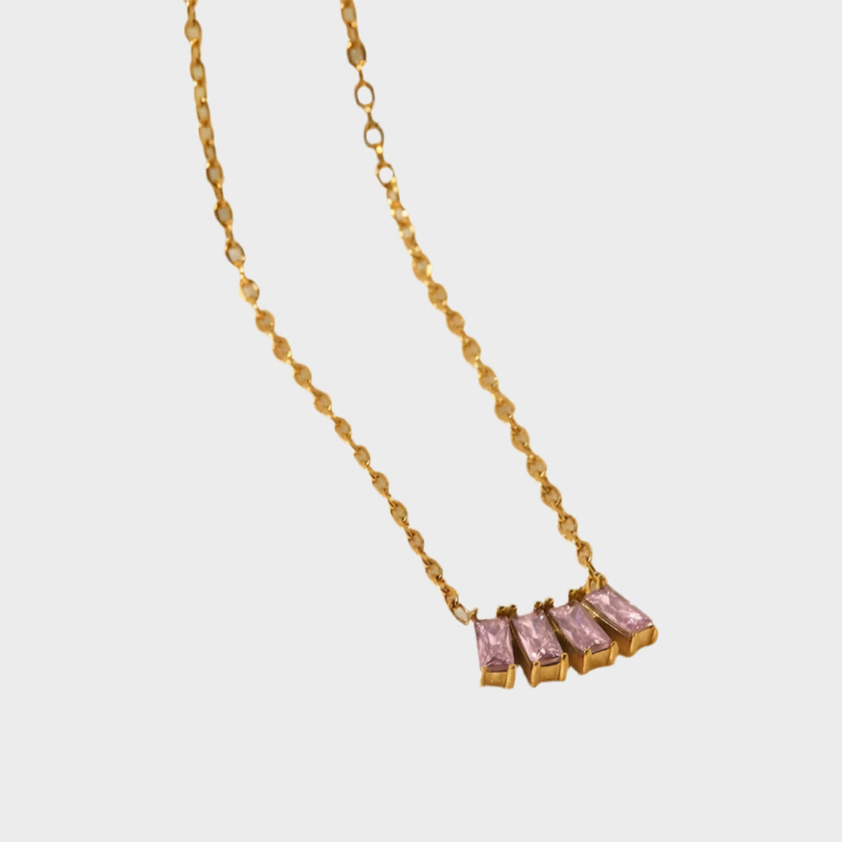 Quatro Diamands Baguette Chain 'Rosa'