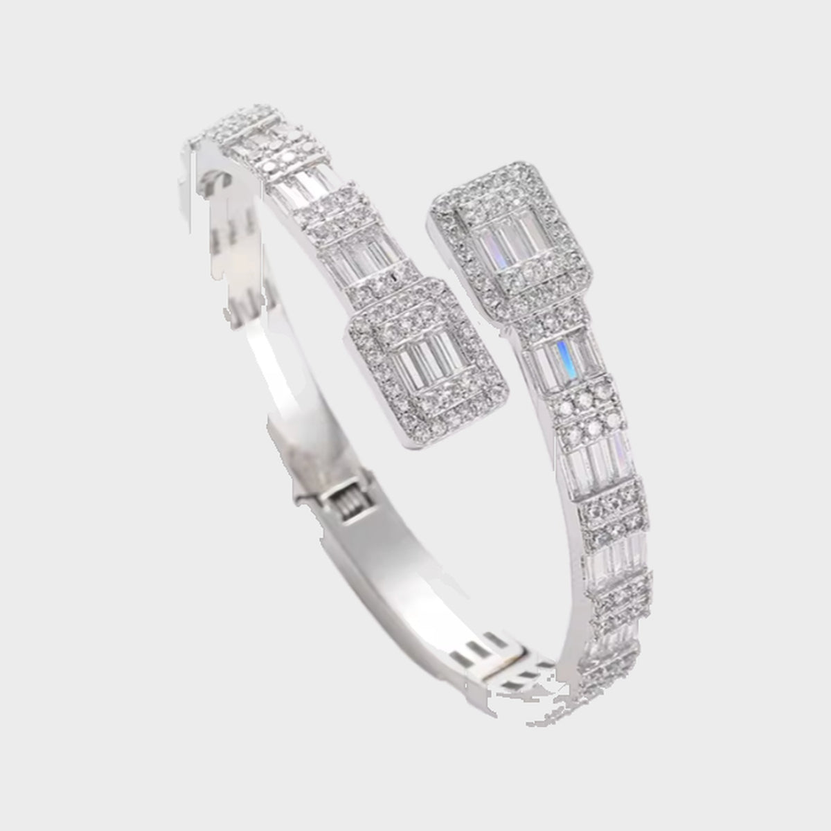 Open Bracelet Baguette Silver