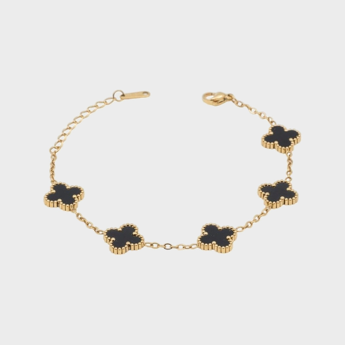 Leaf Clover Bracelet Black/Gold