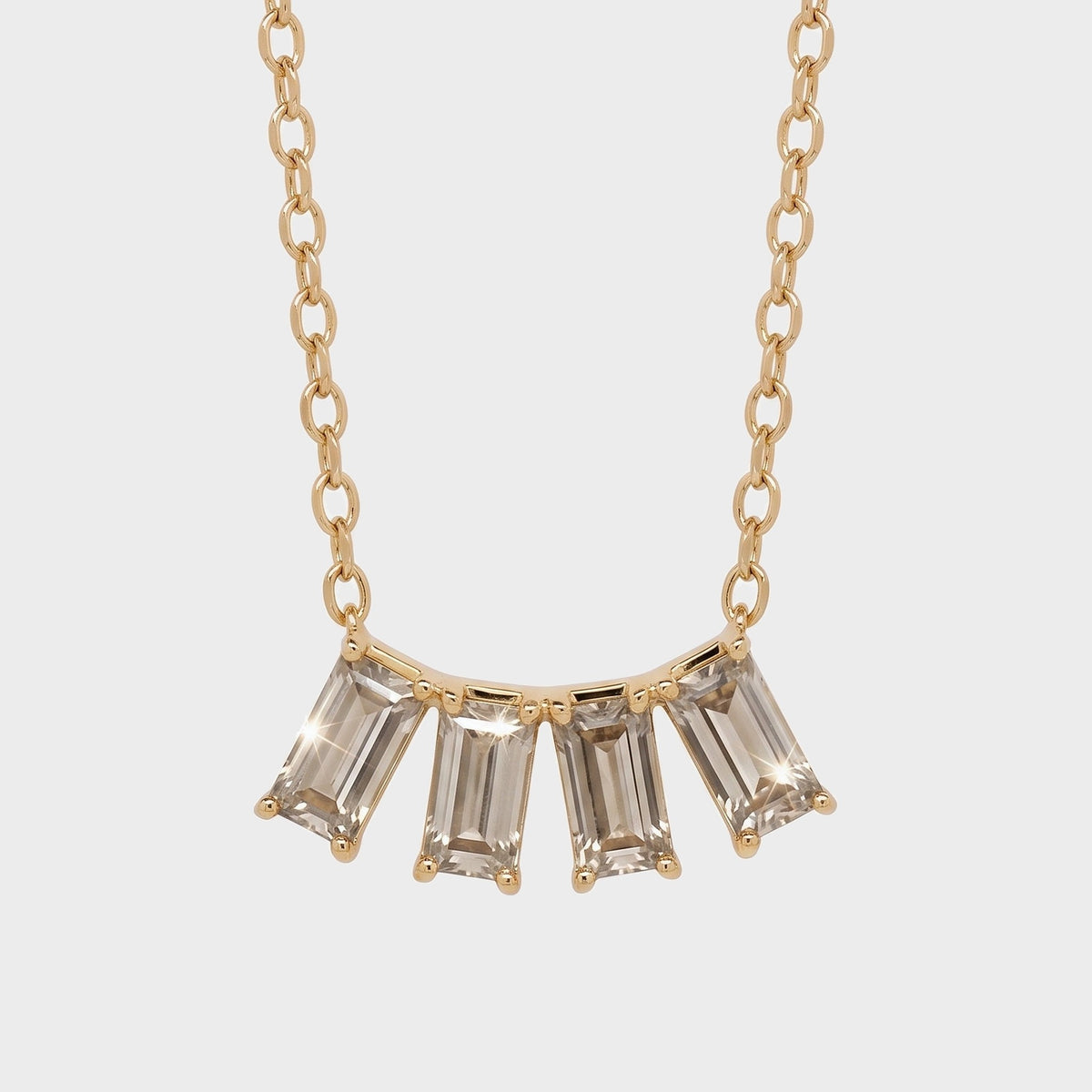 Quatro Diamands Baguette Chain 'White'