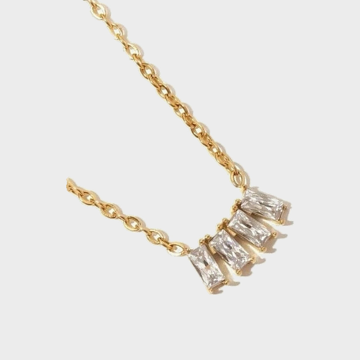 Quatro Diamands Baguette Chain 'White'
