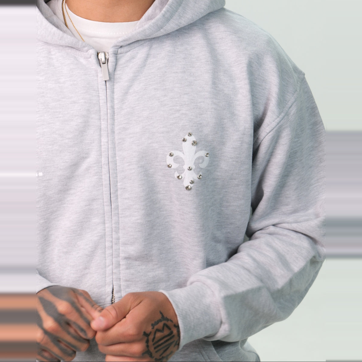 Diamond Zipper Grey
