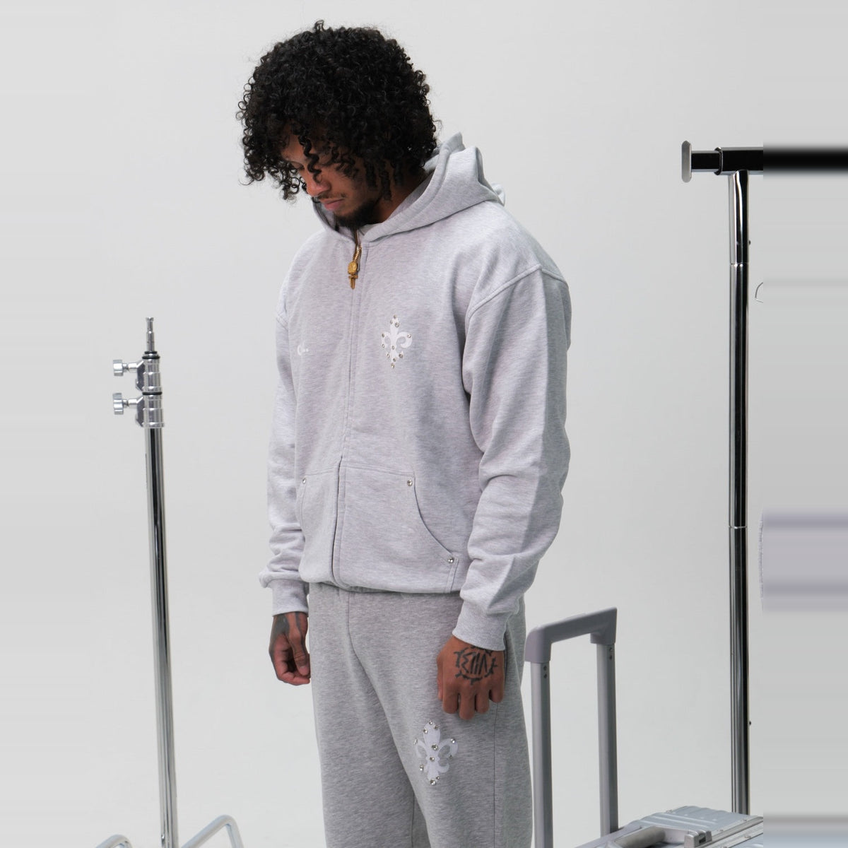 Diamond Zipper Grey