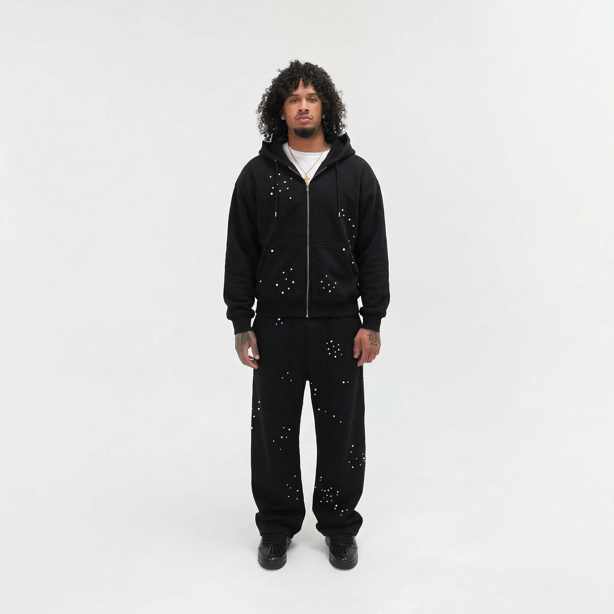 Pearl Zipper Black