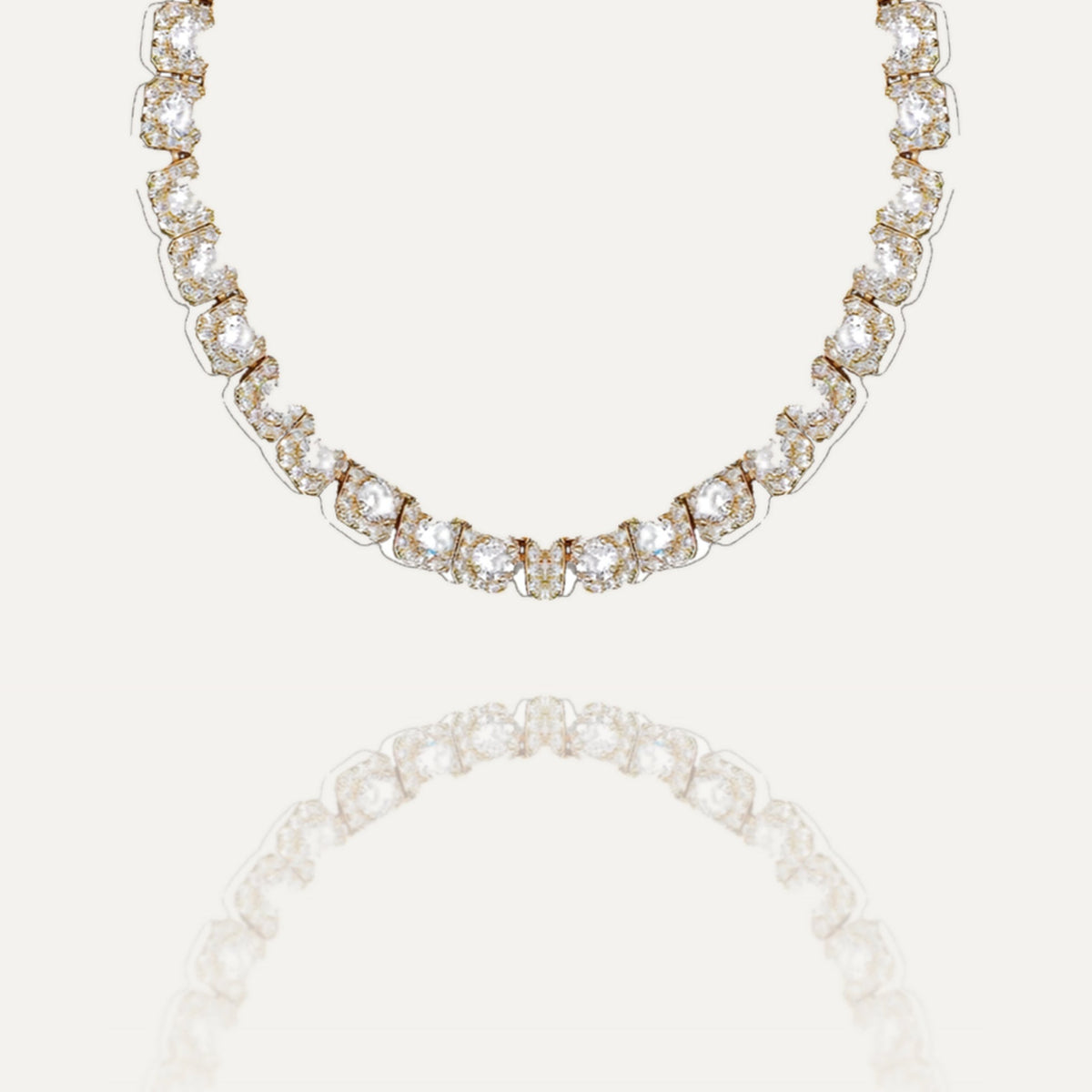 Clustered Tennis Chain Gold