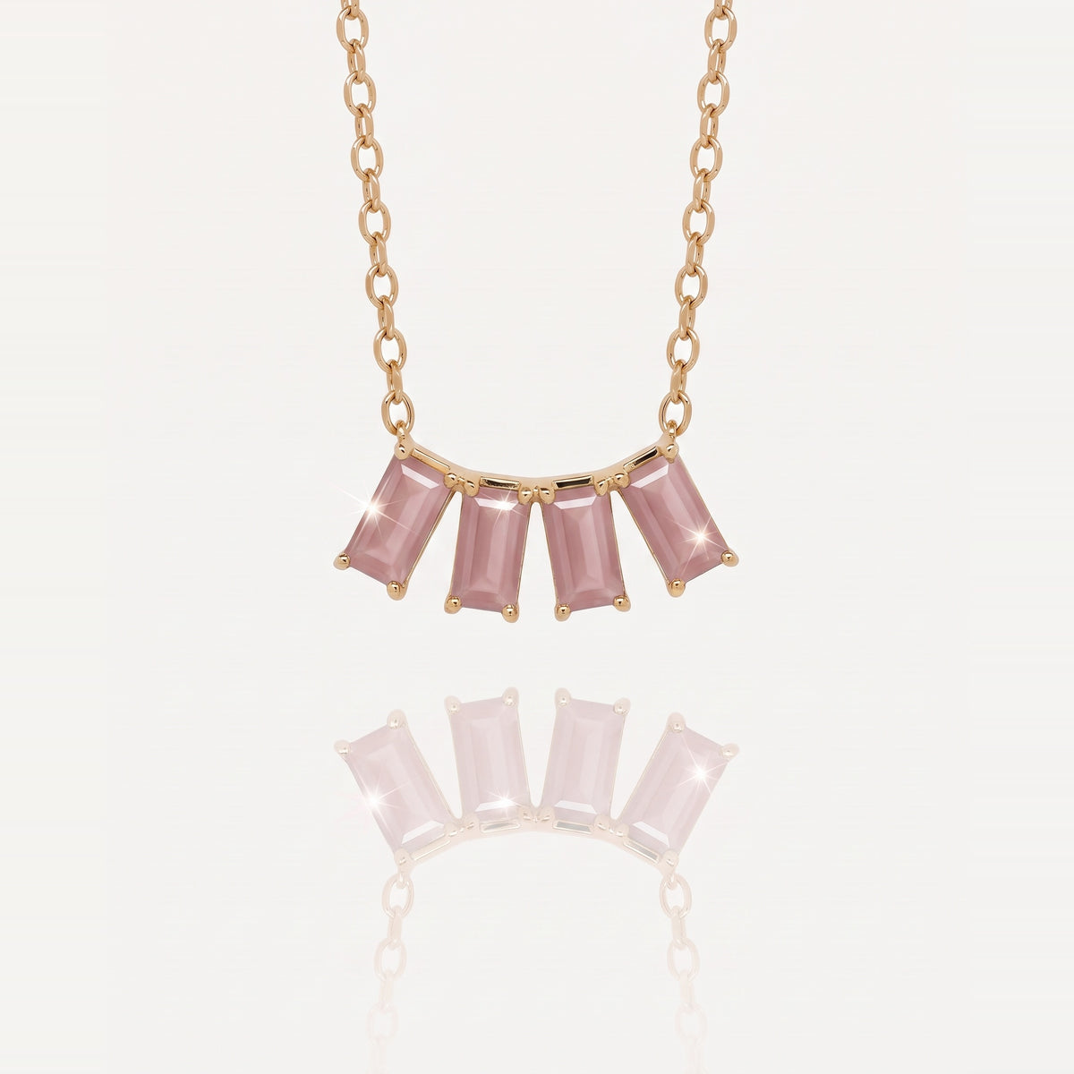 Quatro Diamands Baguette Chain Rosa