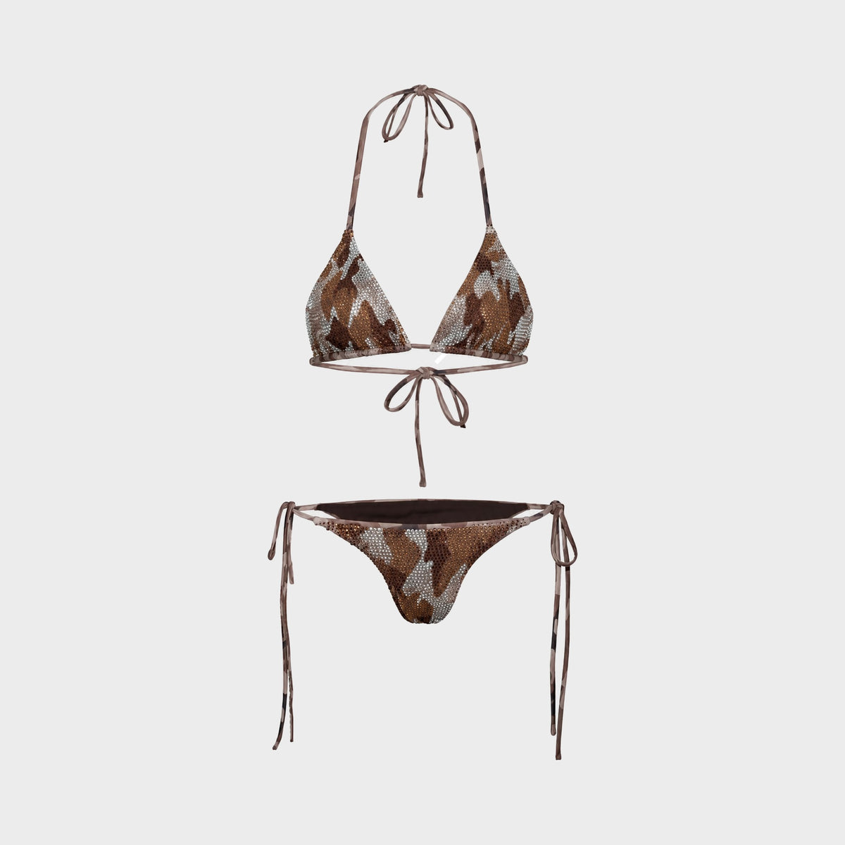 Rhinestone Camouflage Bikini Top