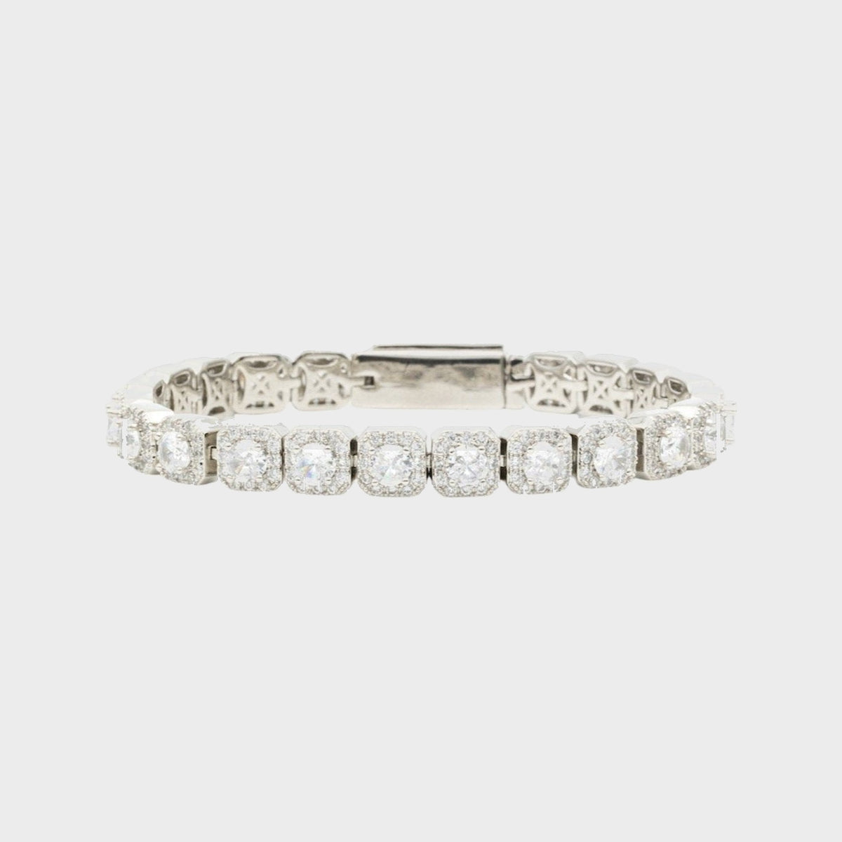 Clustered Tennis Bracelet Silver