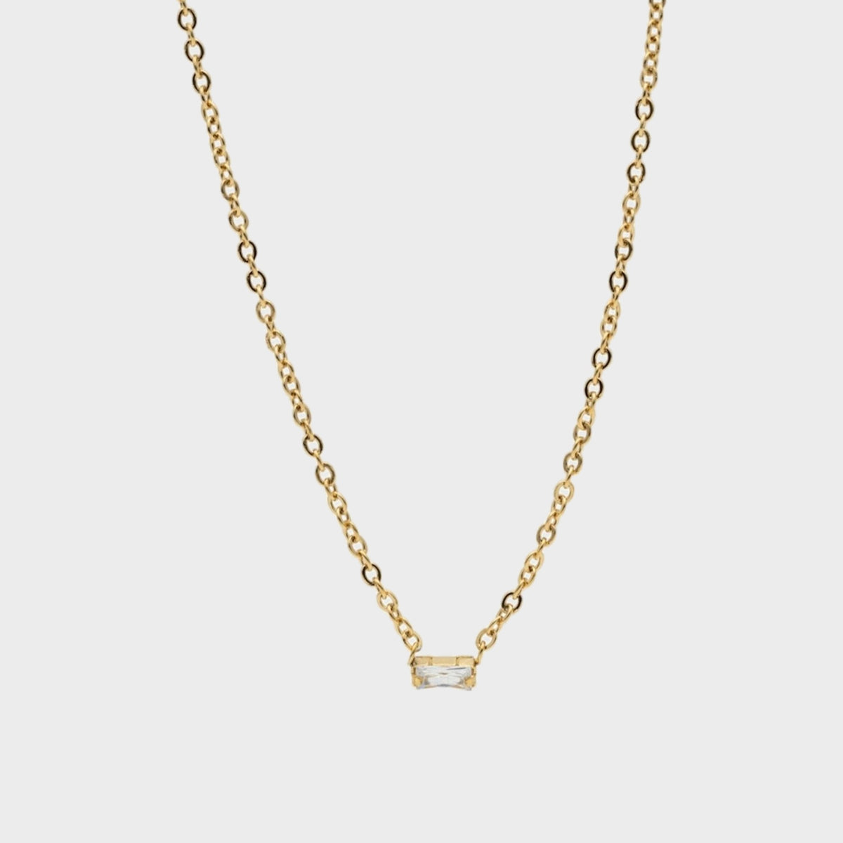 Single Diamond Baguette Chain