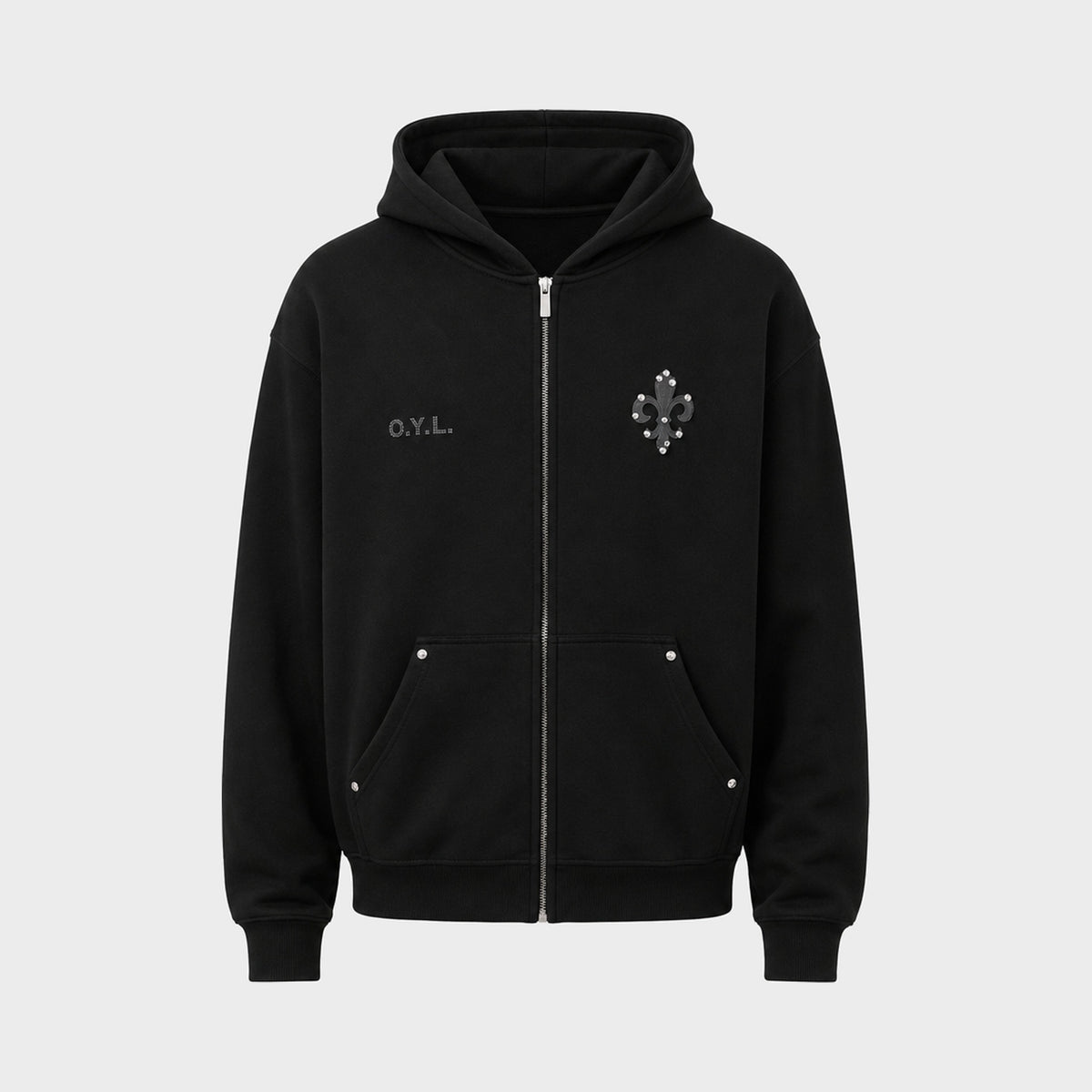 Diamond Zipper Black