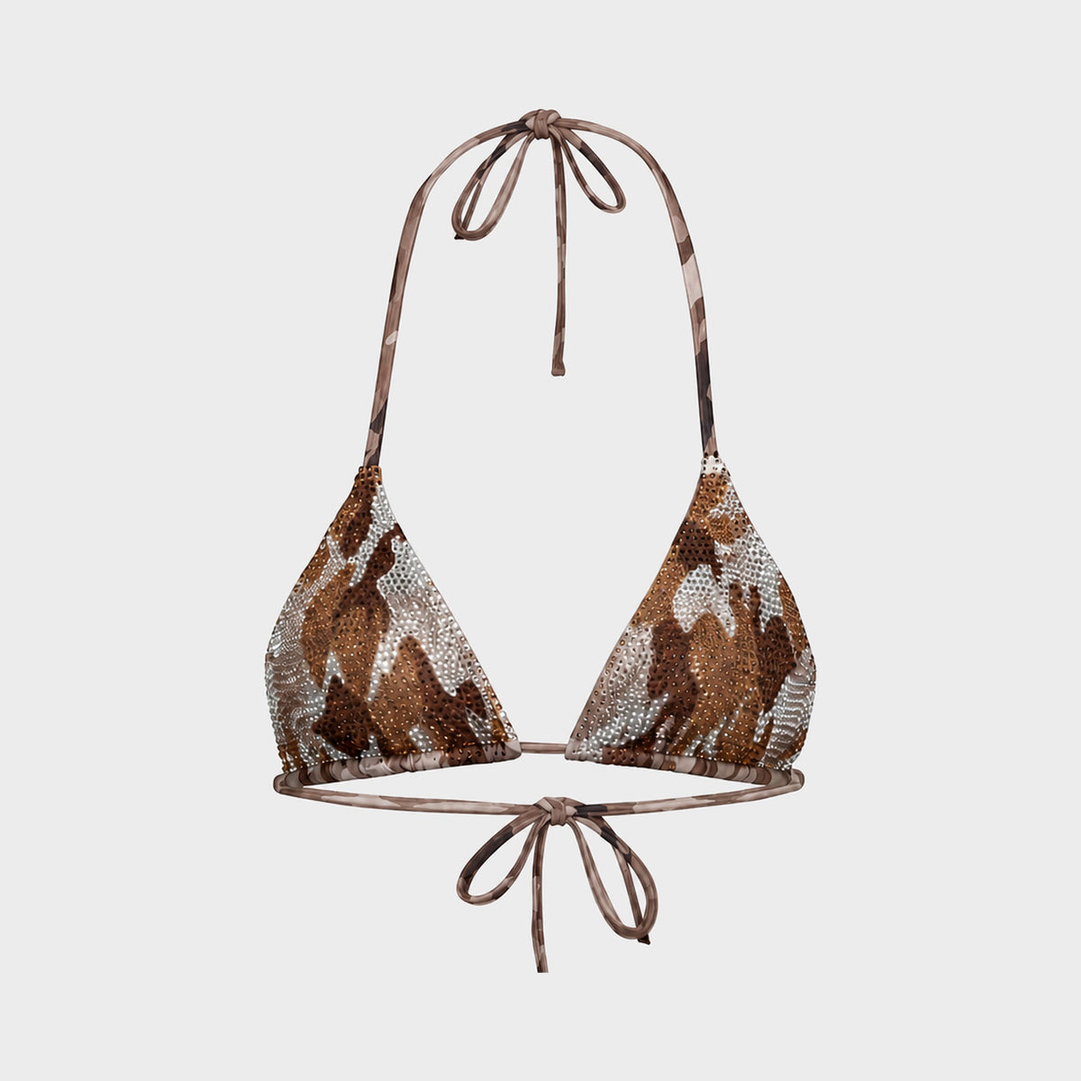Rhinestone Camouflage Bikini Top