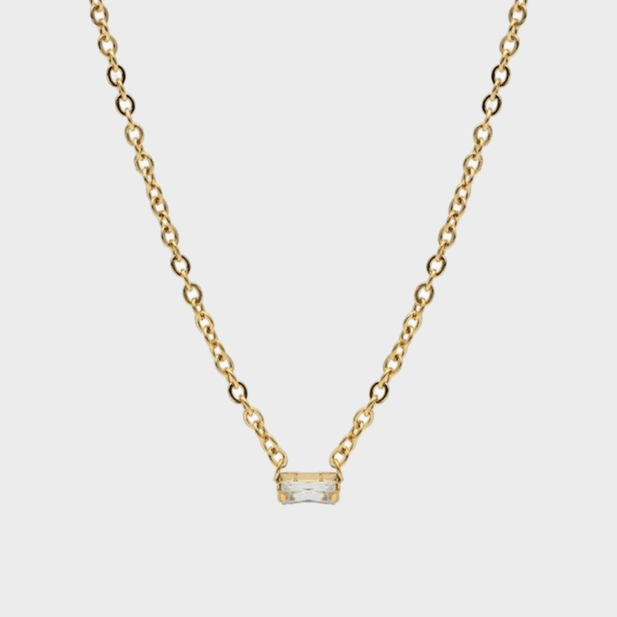 Single Diamond Baguette Chain