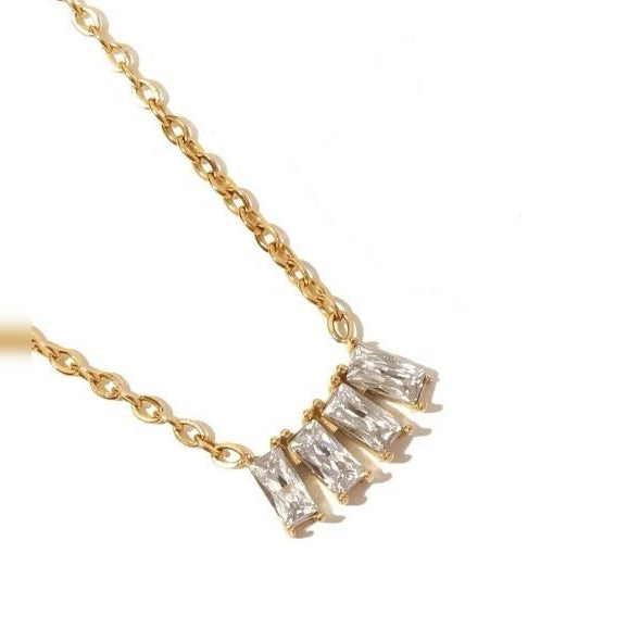 Quatro Diamands Baguette Chain 'White'